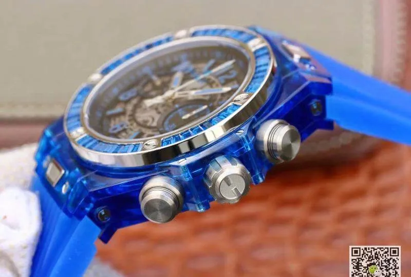 Hublot Big Bang Unico 411.JX.4802.RT Men Watches 1:1 Best Edition Replica Watch Swiss ETA1242 Blue Rubber Strap